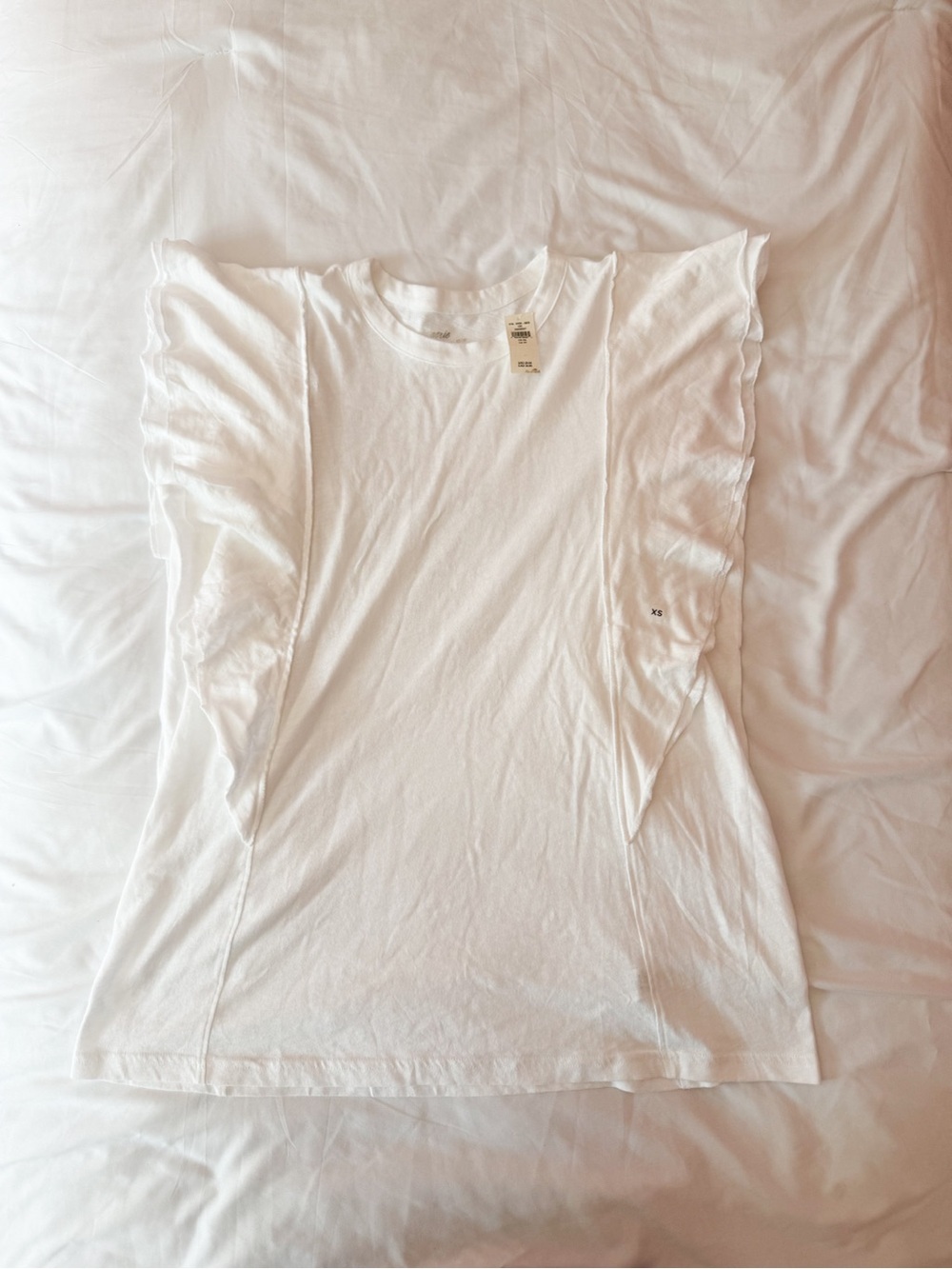Aerie White Flutter Sleeve T-Shirt Size XS